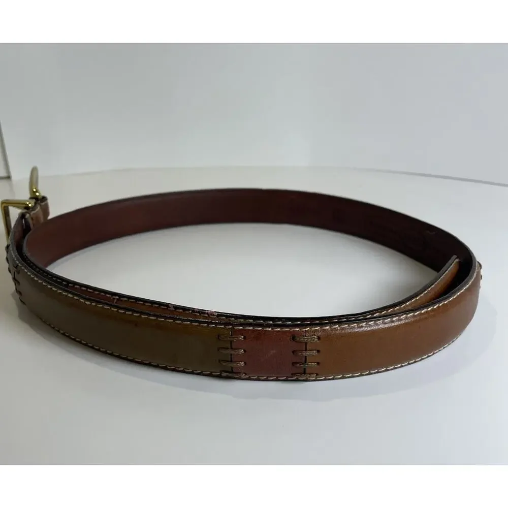 Fossil Patchwork Leather Belt Women’s Sz L Multi Color Narrow